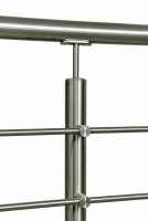 Reling-Geländer aus Edelstahl geschliffen für aufgesetzte Montage (L Geländer = gerade Ausführung + 1 x 90° Ecke) Gesamtlänge 3,6 m - Ecke links oder rechts verwendbar