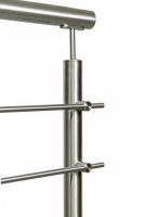 Reling-Geländer aus Edelstahl geschliffen für seitliche Montage (U Geländer = gerade Ausführung + 2 x 90° Ecke)