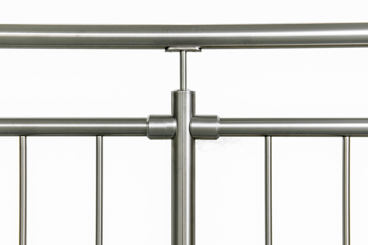 Balkongeländer Edelstahl Vorgesetzt Edelstahl Geländer Mit 6 Traversen – Balkon- & Treppengeländer, Länge 500-20000 Mm Ganzglasgeländer Handlauf
