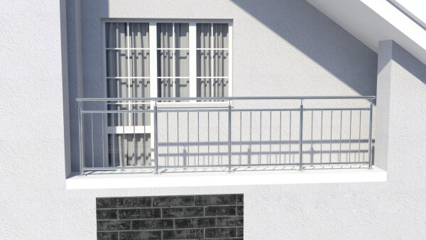 Edelstahl-Stabgeländer für aufgesetzte Montage I-Form