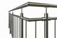 Stab-Geländer aus Edelstahl geschliffen für aufgesetzte Montage (L Geländer = gerade Ausführung + 1 x 90° Ecke) Gesamtlänge 5,3 m - Ecke links oder rechts verwendbar