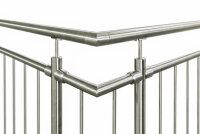 Stab-Geländer aus Edelstahl geschliffen für aufgesetzte Montage (I Geländer = gerade Ausführung ohne Ecke) 15,32m