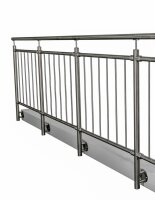 Stab-Geländer aus Edelstahl geschliffen für seitliche Montage (I Geländer = gerade Ausführung ohne Ecke) 15,32m