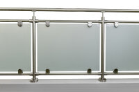 Glas-Geländer aus Edelstahl für aufgesetzte Montage I-Form 1,95 m