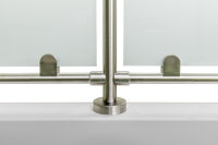 Glas-Geländer aus Edelstahl für aufgesetzte Montage I-Form 15,32 m