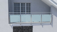 Glas-Geländer aus Edelstahl für seitliche Montage I-Form 11,50 m