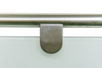 Glas-Geländer aus Edelstahl geschliffen für seitliche Montage (L Geländer = gerade Ausführung + 1 x 90° Ecke) Ecke links oder rechts verwendba 11,0 m